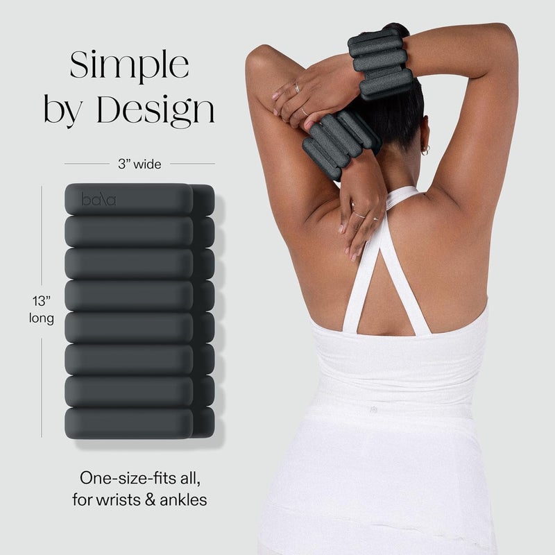 Bala Bangles Wrist & Ankle Weights - Adjustable Weighted Bands for Women & Men - Soft Silicone Arm & Leg Weights for Pilates, Yoga, Walking, Barre, Home Workout & Strength Training Exercise - Image 4